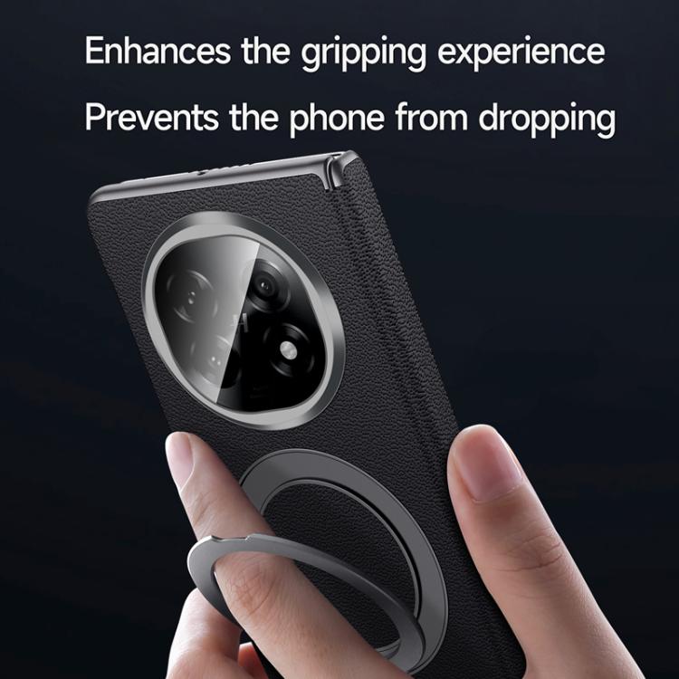 For OPPO Find N5 SULADA Top Grain Leather MagSafe Magnetic Holder Phone Case