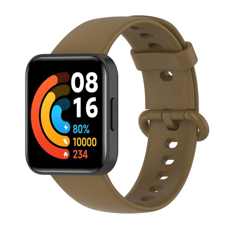 For Redmi Watch 2 xDfind Solid Color Silicone Watch Band - Light Brown