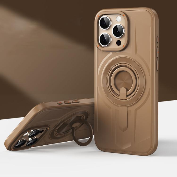 For iPhone 15 Pro Armor MagSafe TPU Hybrid PC Phone Case with Ring Holder