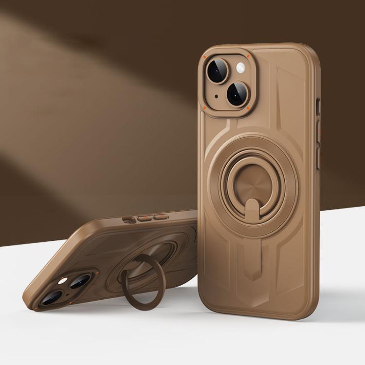 For iPhone 15 Armor MagSafe TPU Hybrid PC Phone Case with Ring Holder