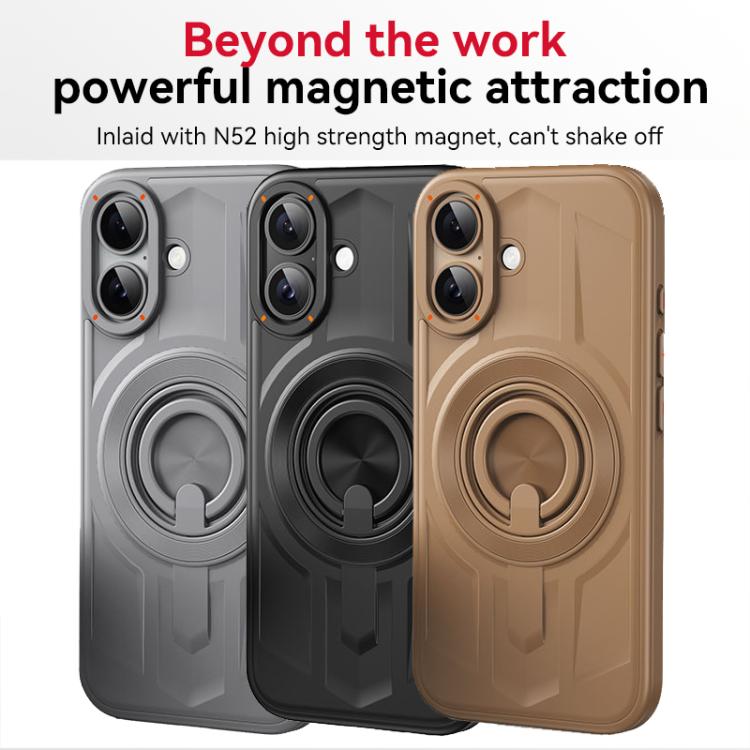 For iPhone 14 Pro Armor MagSafe TPU Hybrid PC Phone Case with Ring Holder