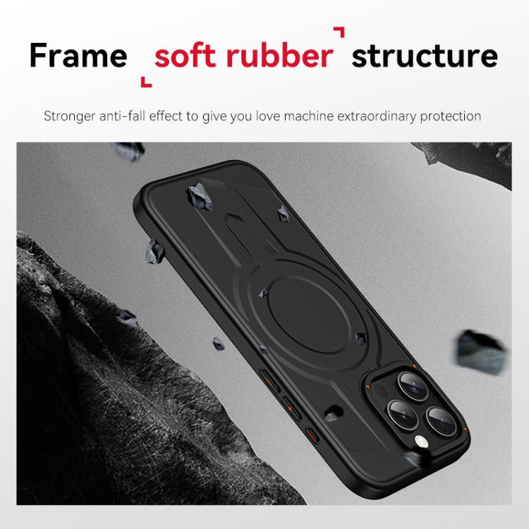 For iPhone 14 Pro Armor MagSafe TPU Hybrid PC Phone Case with Ring Holder