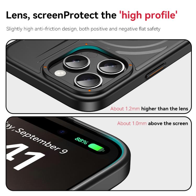For iPhone 14 Pro Armor MagSafe TPU Hybrid PC Phone Case with Ring Holder