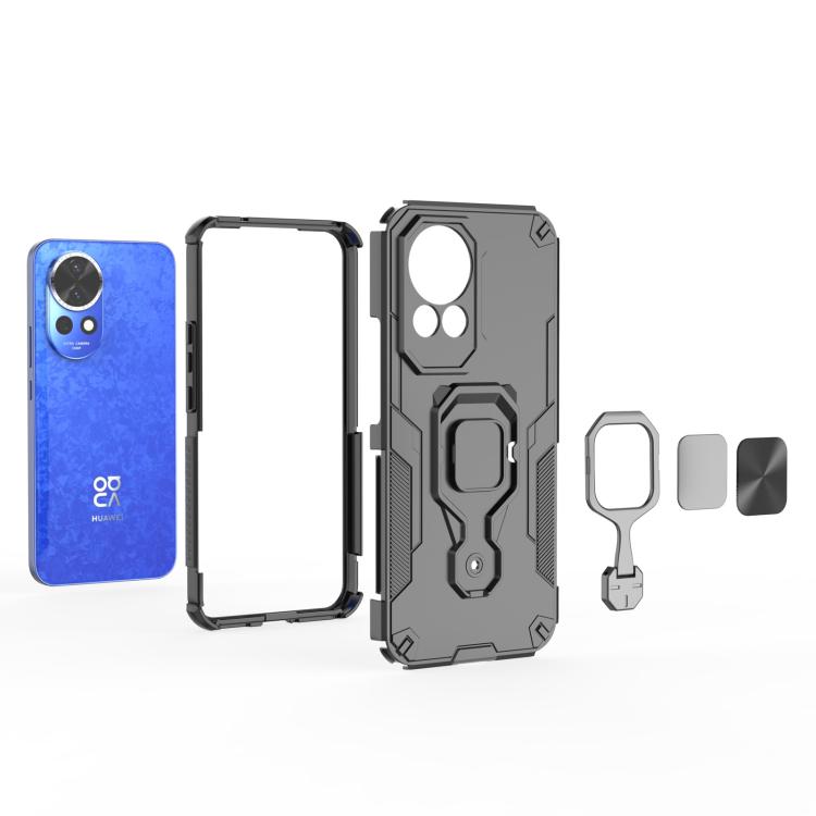 For Huawei nova 12 Metal Kickstand TPU Hybrid PC Phone Case