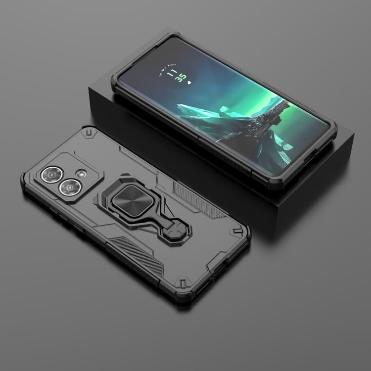 For Motorola Edge 40 Neo Metal Kickstand TPU Hybrid PC Phone Case
