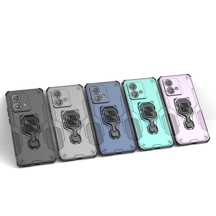 For Motorola Edge 40 Neo Metal Kickstand TPU Hybrid PC Phone Case