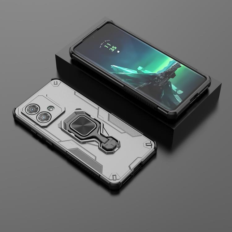 For Motorola Edge 40 Neo Metal Kickstand TPU Hybrid PC Phone Case