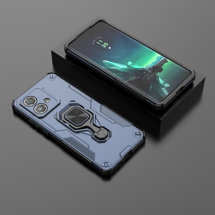 For Motorola Edge 40 Neo Metal Kickstand TPU Hybrid PC Phone Case