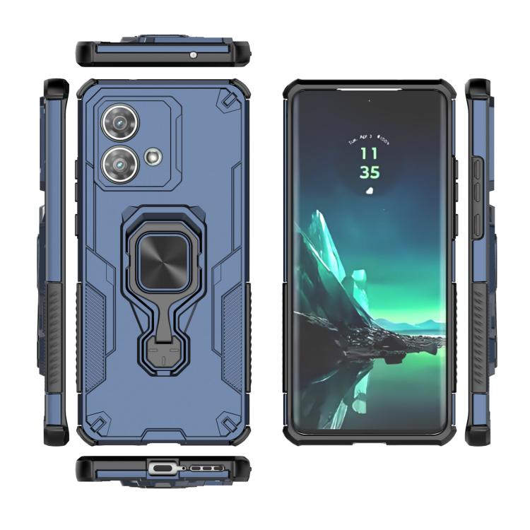 For Motorola Edge 40 Neo Metal Kickstand TPU Hybrid PC Phone Case