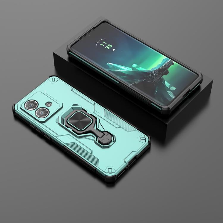 For Motorola Edge 40 Neo Metal Kickstand TPU Hybrid PC Phone Case