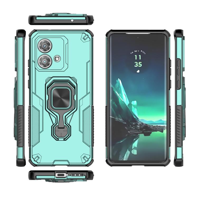For Motorola Edge 40 Neo Metal Kickstand TPU Hybrid PC Phone Case