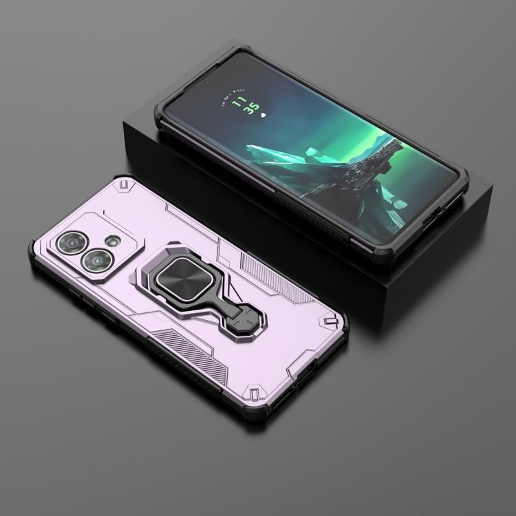 For Motorola Edge 40 Neo Metal Kickstand TPU Hybrid PC Phone Case
