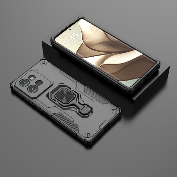 For Motorola Edge 50 Metal Kickstand TPU Hybrid PC Phone Case