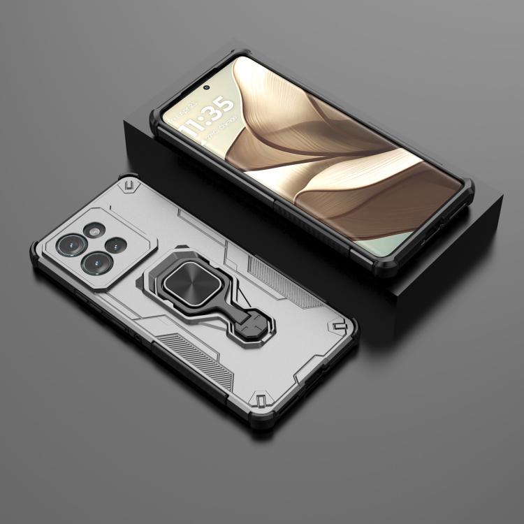 For Motorola Edge 50 Metal Kickstand TPU Hybrid PC Phone Case