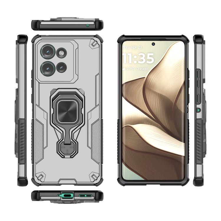 For Motorola Edge 50 Metal Kickstand TPU Hybrid PC Phone Case