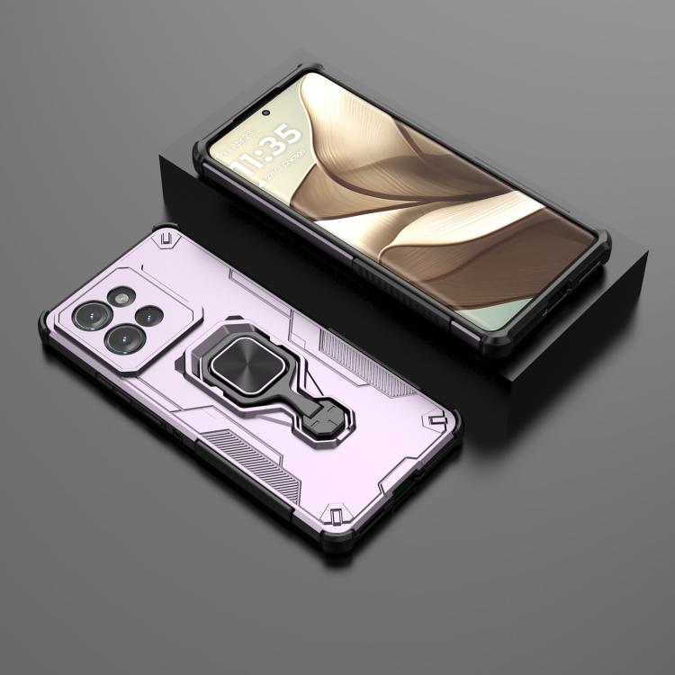For Motorola Edge 50 Metal Kickstand TPU Hybrid PC Phone Case