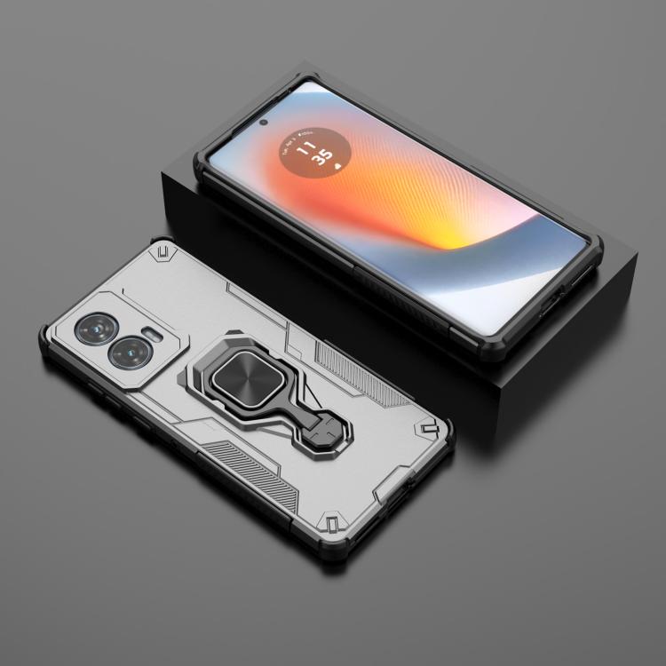 For Motorola Edge 50 Fusion Metal Kickstand TPU Hybrid PC Phone Case