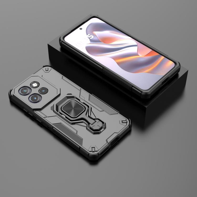 For Motorola Edge 50 Neo Metal Kickstand TPU Hybrid PC Phone Case