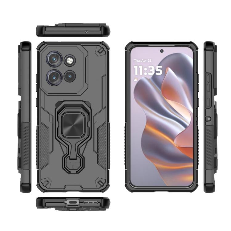 For Motorola Edge 50 Neo Metal Kickstand TPU Hybrid PC Phone Case