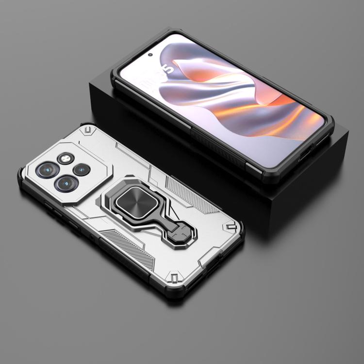For Motorola Edge 50 Neo Metal Kickstand TPU Hybrid PC Phone Case