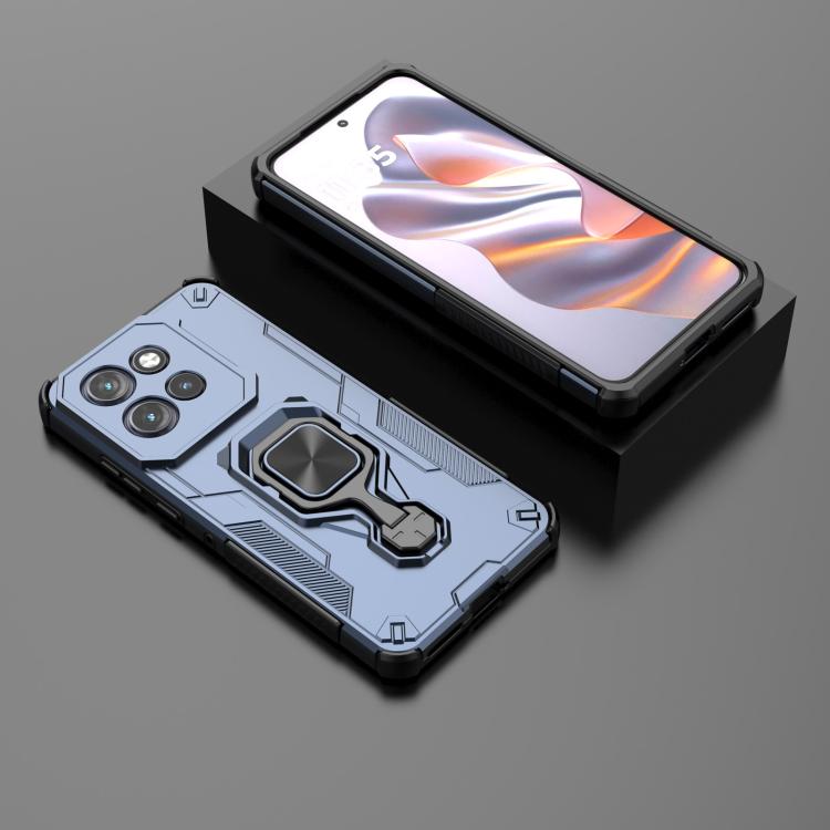 For Motorola Edge 50 Neo Metal Kickstand TPU Hybrid PC Phone Case