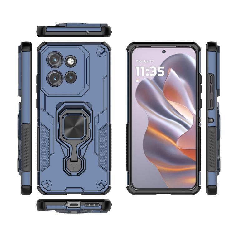 For Motorola Edge 50 Neo Metal Kickstand TPU Hybrid PC Phone Case