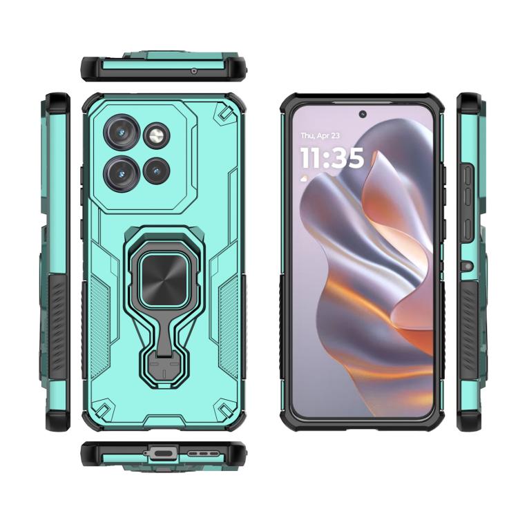 For Motorola Edge 50 Neo Metal Kickstand TPU Hybrid PC Phone Case