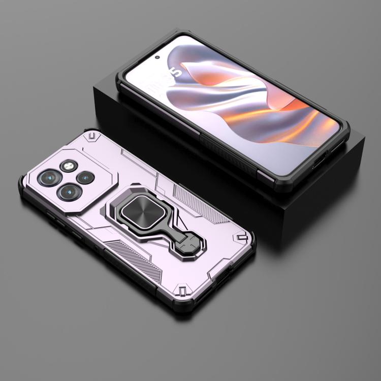 For Motorola Edge 50 Neo Metal Kickstand TPU Hybrid PC Phone Case