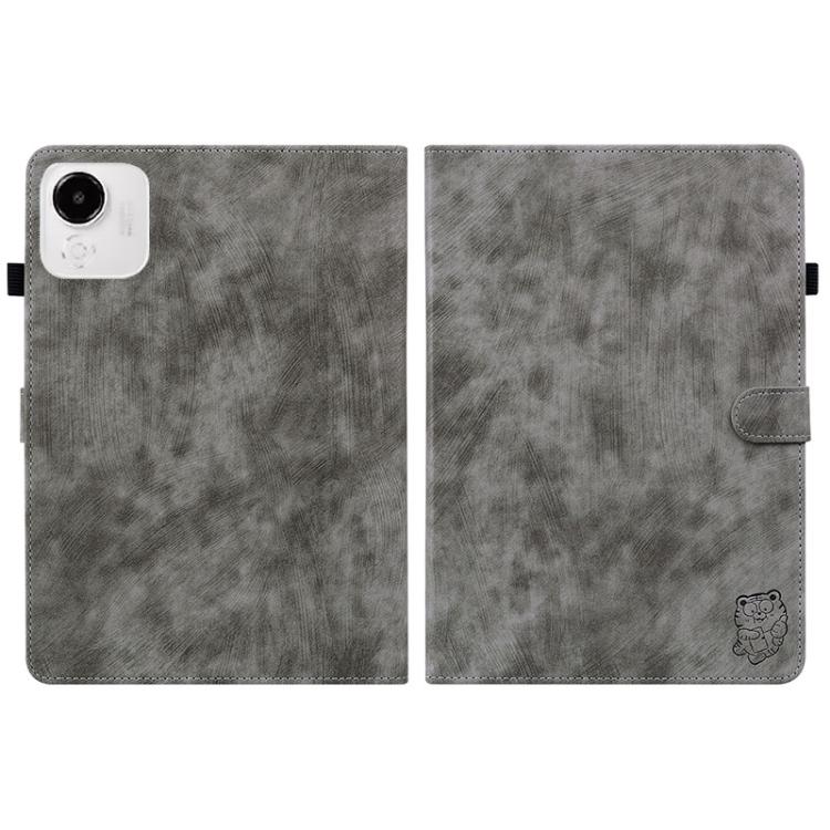 For Honor Pad X9a Embossed Tiger Pattern Leather Tablet Case
