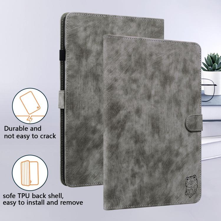 For Honor Pad X9a Embossed Tiger Pattern Leather Tablet Case