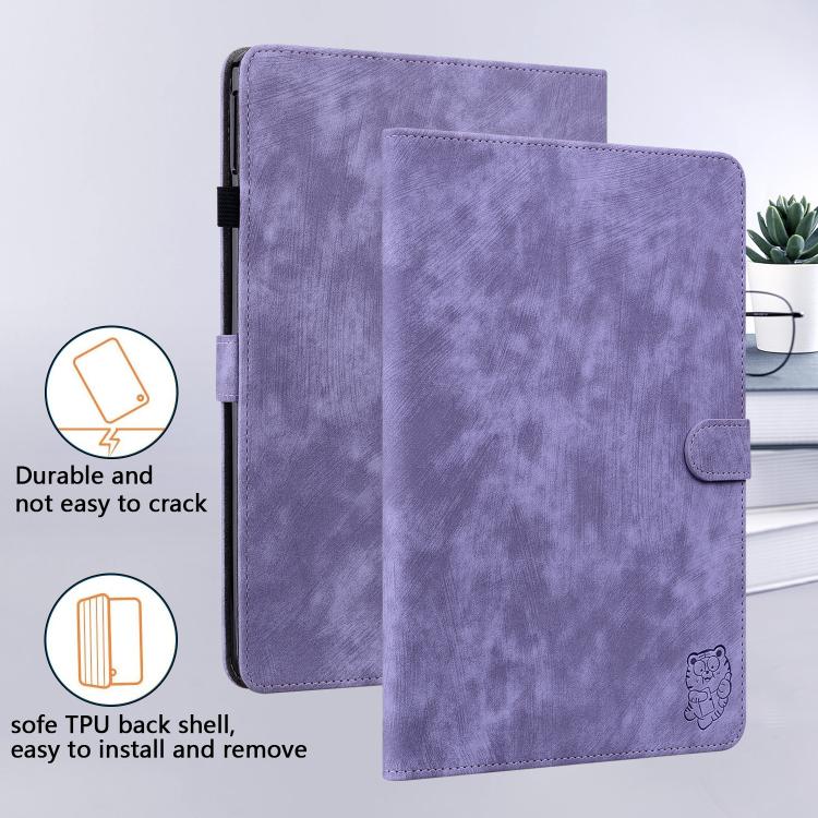 For Honor Pad X9a Embossed Tiger Pattern Leather Tablet Case