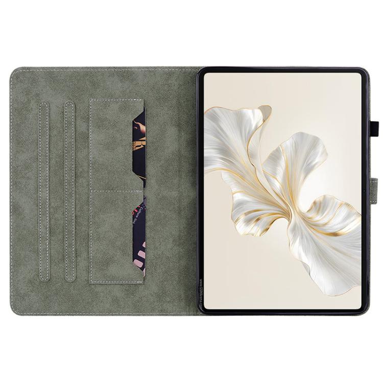 For Honor Pad X9a Embossed Tiger Pattern Leather Tablet Case