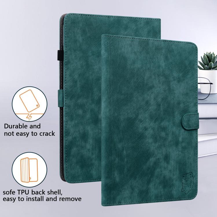 For Honor Pad X9a Embossed Tiger Pattern Leather Tablet Case