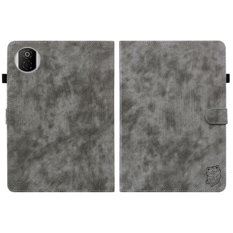 For Honor Pad X7 Embossed Tiger Pattern Leather Tablet Case