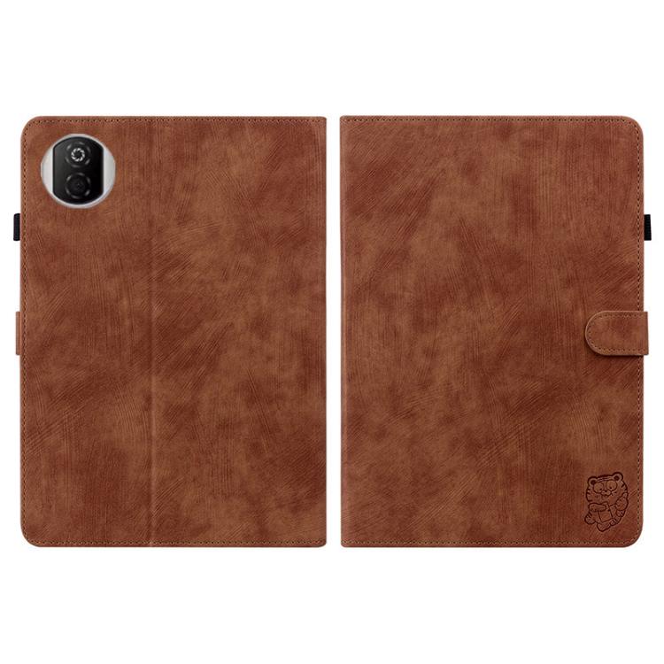 For Honor Pad X7 Embossed Tiger Pattern Leather Tablet Case