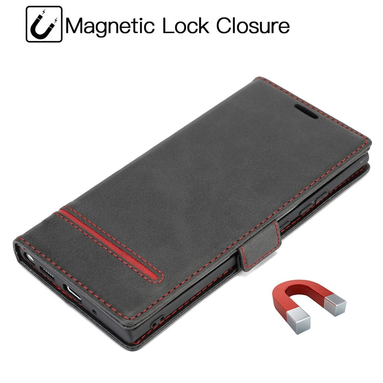 For Samsung Galaxy Note 20 Business Style Line Splicing Horizontal Flip TPU + PU Leather Case with Card Slots & Holder & Wallet