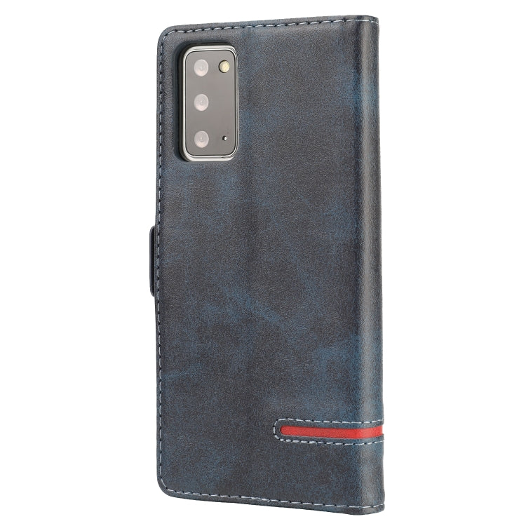 For Samsung Galaxy Note 20 Business Style Line Splicing Horizontal Flip TPU + PU Leather Case with Card Slots & Holder & Wallet
