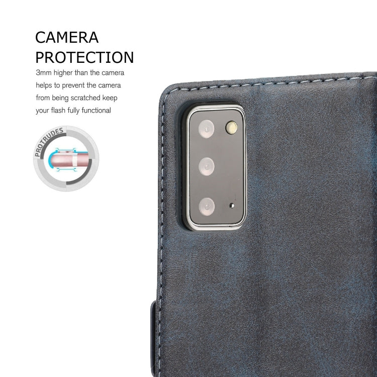 For Samsung Galaxy Note 20 Business Style Line Splicing Horizontal Flip TPU + PU Leather Case with Card Slots & Holder & Wallet