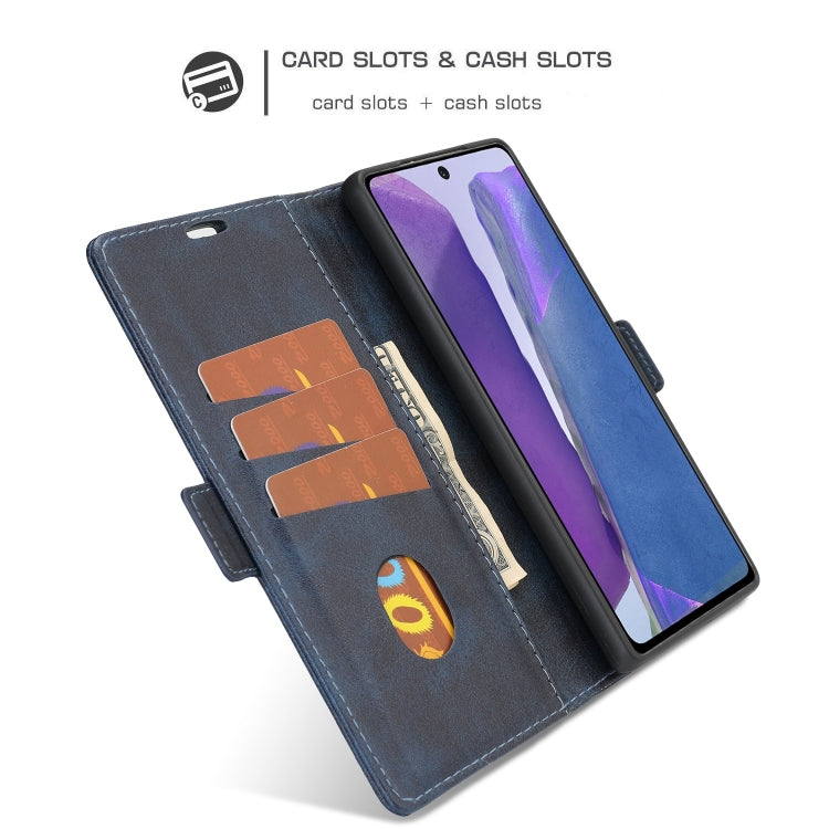 For Samsung Galaxy Note 20 Business Style Line Splicing Horizontal Flip TPU + PU Leather Case with Card Slots & Holder & Wallet