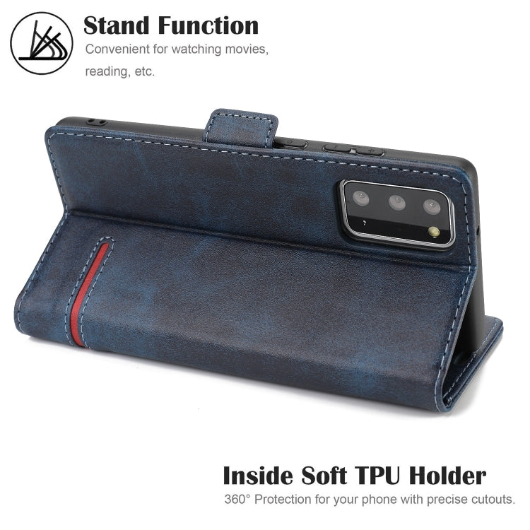 For Samsung Galaxy Note 20 Business Style Line Splicing Horizontal Flip TPU + PU Leather Case with Card Slots & Holder & Wallet