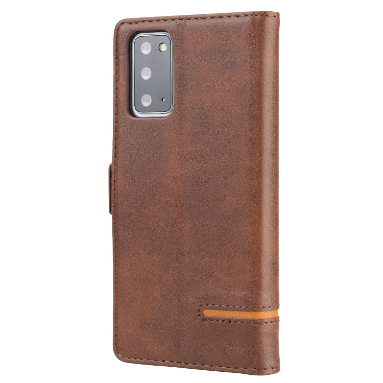 For Samsung Galaxy Note 20 Business Style Line Splicing Horizontal Flip TPU + PU Leather Case with Card Slots & Holder & Wallet