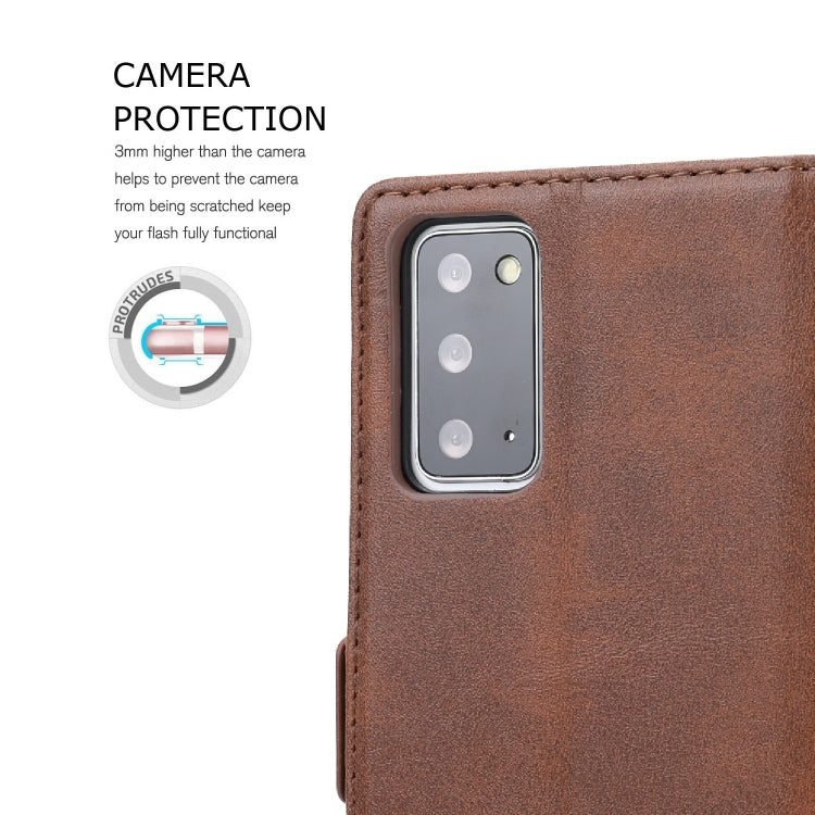 For Samsung Galaxy Note 20 Business Style Line Splicing Horizontal Flip TPU + PU Leather Case with Card Slots & Holder & Wallet