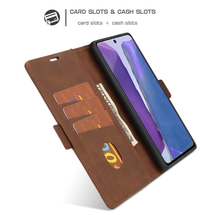 For Samsung Galaxy Note 20 Business Style Line Splicing Horizontal Flip TPU + PU Leather Case with Card Slots & Holder & Wallet