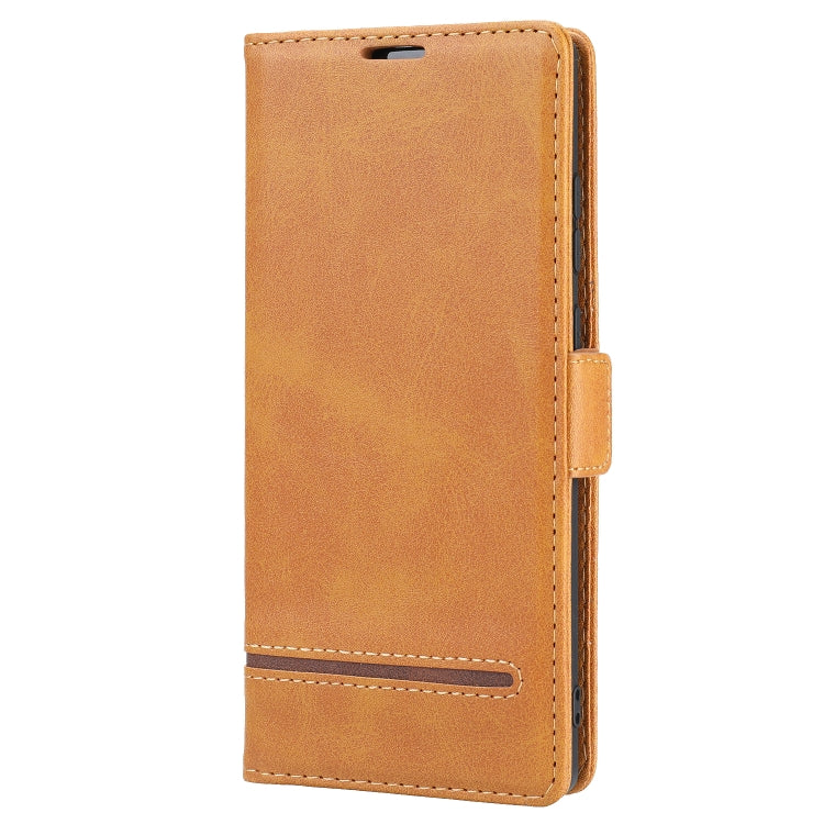 For Samsung Galaxy Note 20 Business Style Line Splicing Horizontal Flip TPU + PU Leather Case with Card Slots & Holder & Wallet