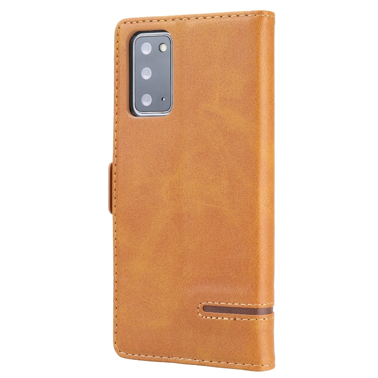 For Samsung Galaxy Note 20 Business Style Line Splicing Horizontal Flip TPU + PU Leather Case with Card Slots & Holder & Wallet