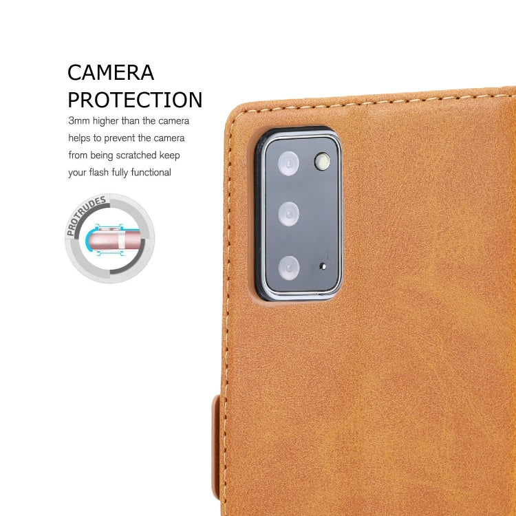 For Samsung Galaxy Note 20 Business Style Line Splicing Horizontal Flip TPU + PU Leather Case with Card Slots & Holder & Wallet