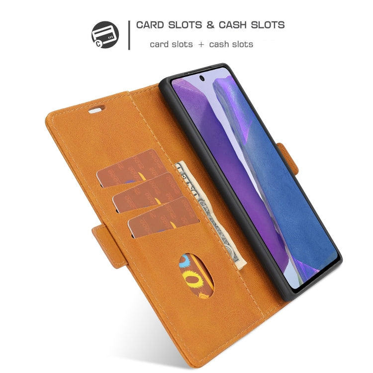 For Samsung Galaxy Note 20 Business Style Line Splicing Horizontal Flip TPU + PU Leather Case with Card Slots & Holder & Wallet