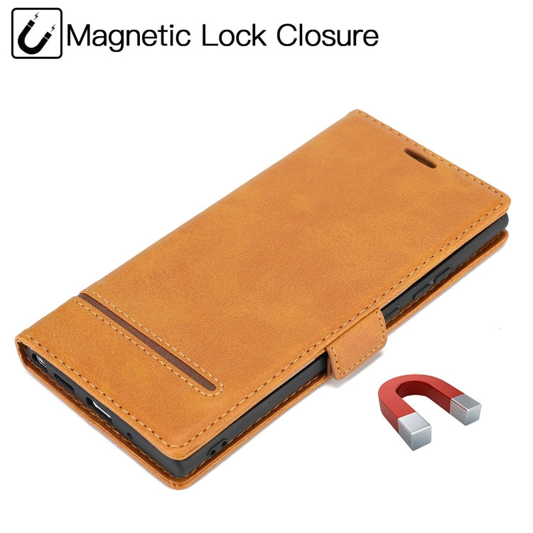 For Samsung Galaxy Note 20 Business Style Line Splicing Horizontal Flip TPU + PU Leather Case with Card Slots & Holder & Wallet
