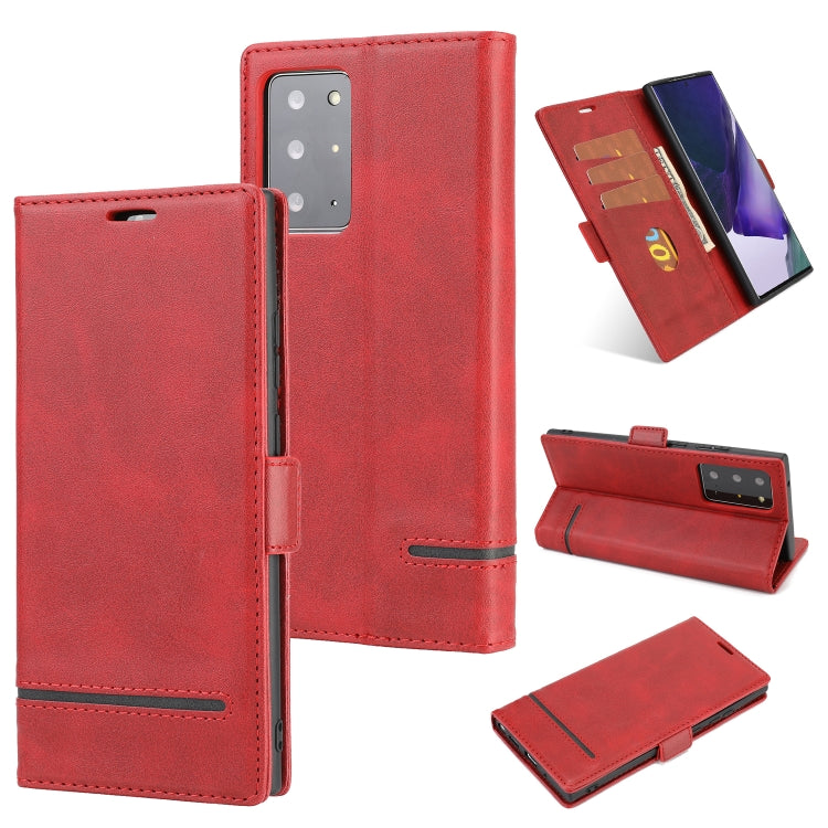 For Samsung Galaxy Note 20 Ultra Business Style Line Splicing Horizontal Flip TPU + PU Leather Case with Card Slots & Holder & Wallet