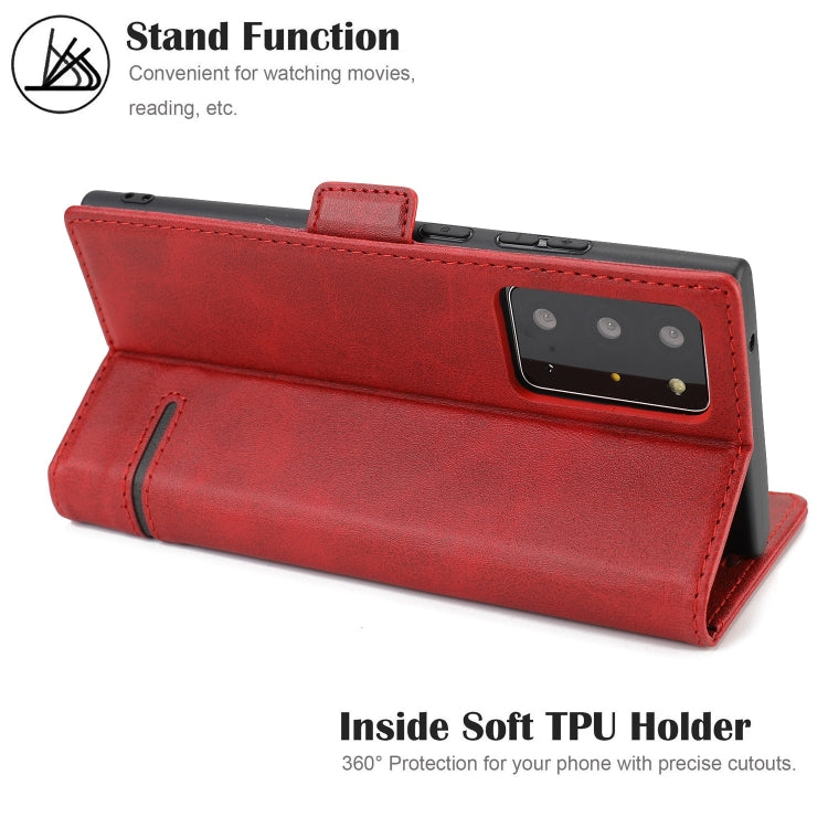 For Samsung Galaxy Note 20 Ultra Business Style Line Splicing Horizontal Flip TPU + PU Leather Case with Card Slots & Holder & Wallet